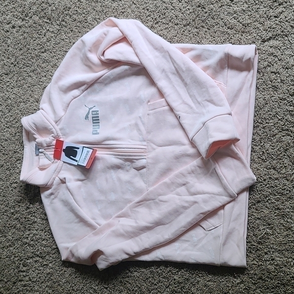 Puma Ladies' Half Zip Kangaroo Pocket Pullover, Rosewater Medium - NEW - Picture 5 of 9